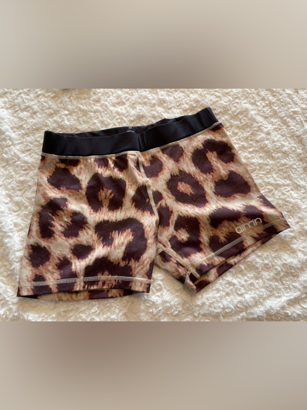 airinn Leopard Print Bike Shorts in Brown